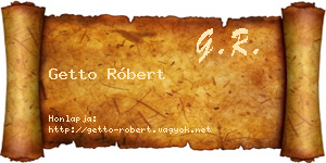 Getto Róbert névjegykártya